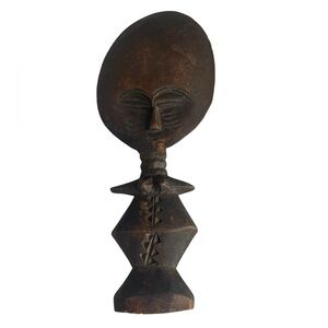 Carved Wood African Fertility Statue Wooden Figure 10”